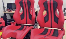 Pair of OEM Ferrari F8, SF90, 812 and 296 Carbon Race Seats. Red with Black.