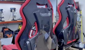 Pair of OEM Ferrari F8, SF90, 812 and 296 Carbon Race Seats. Red with Black.