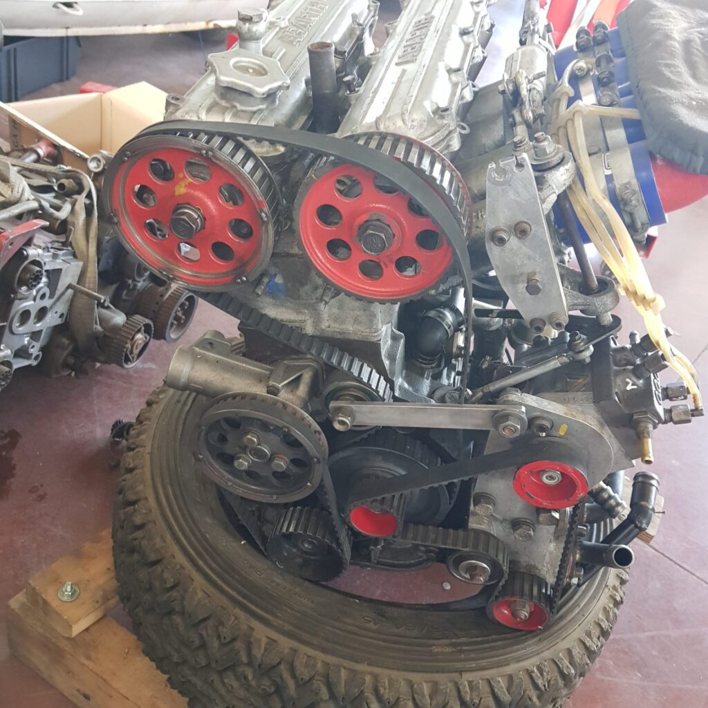 Old Fiat 131 Abarth GR 4 Engine